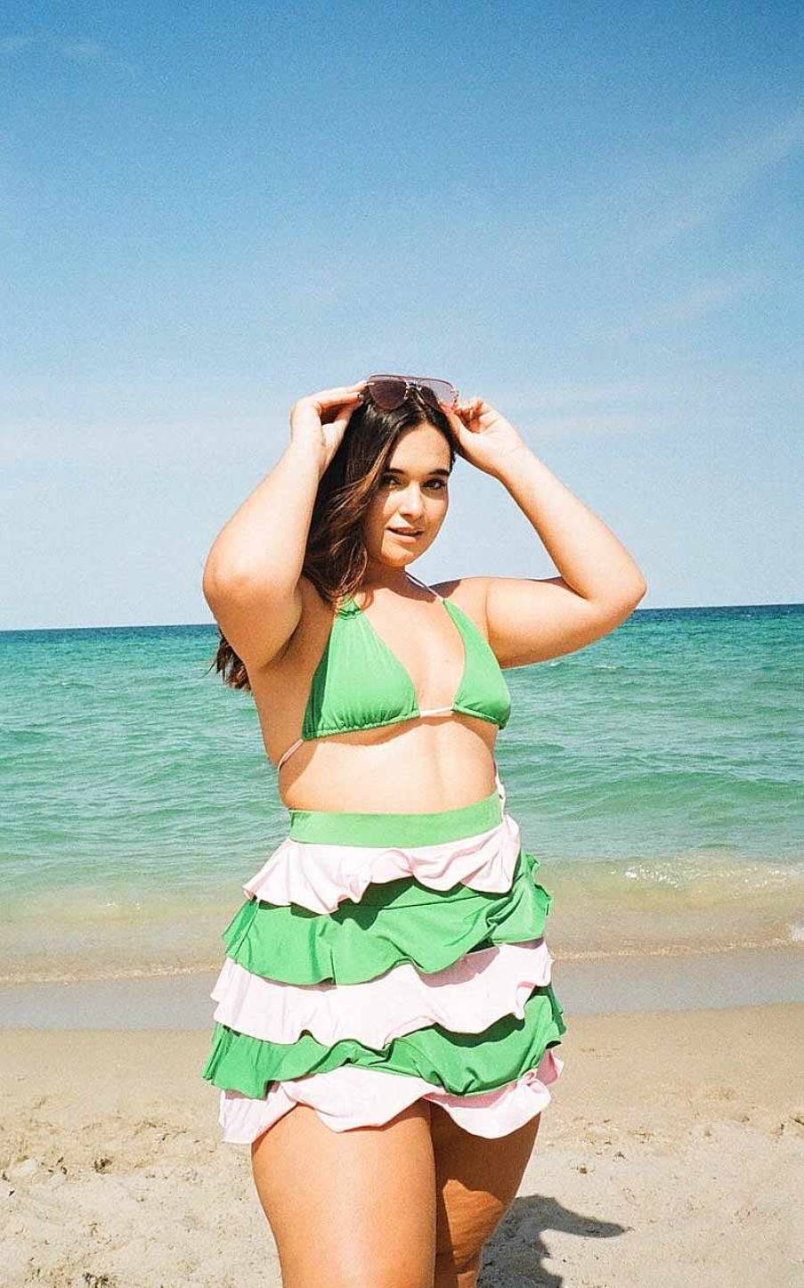 Apparel Alpine Butterfly Swim | Talulah Skirt Green/Pink