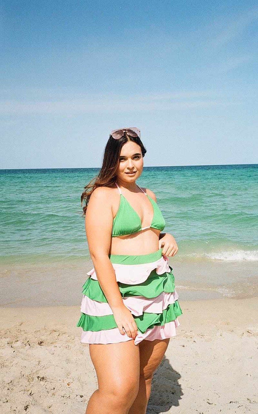 Apparel Alpine Butterfly Swim | Talulah Skirt Green/Pink